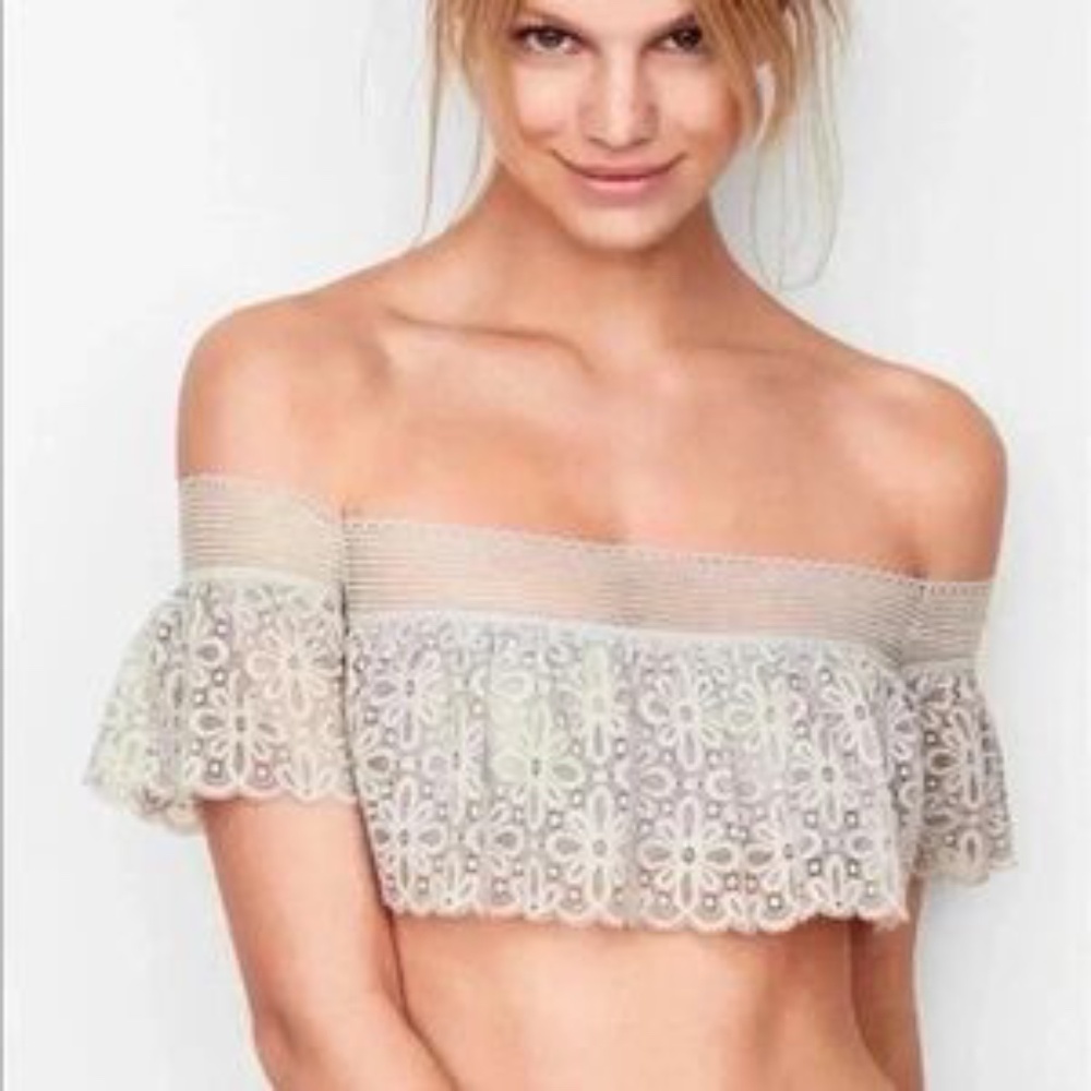VICTORIA'S SECRET OFF THE SHOULDER CROP TOP BRALETTE